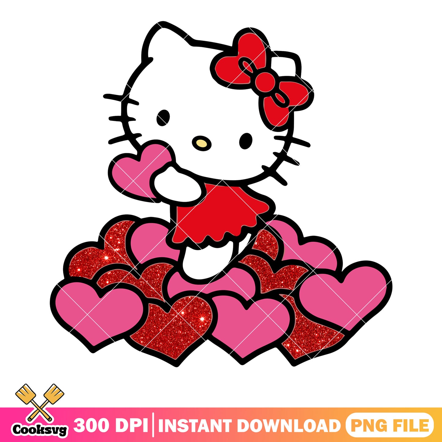 The heart beach kitty valentine png, valentines day png, valentines png