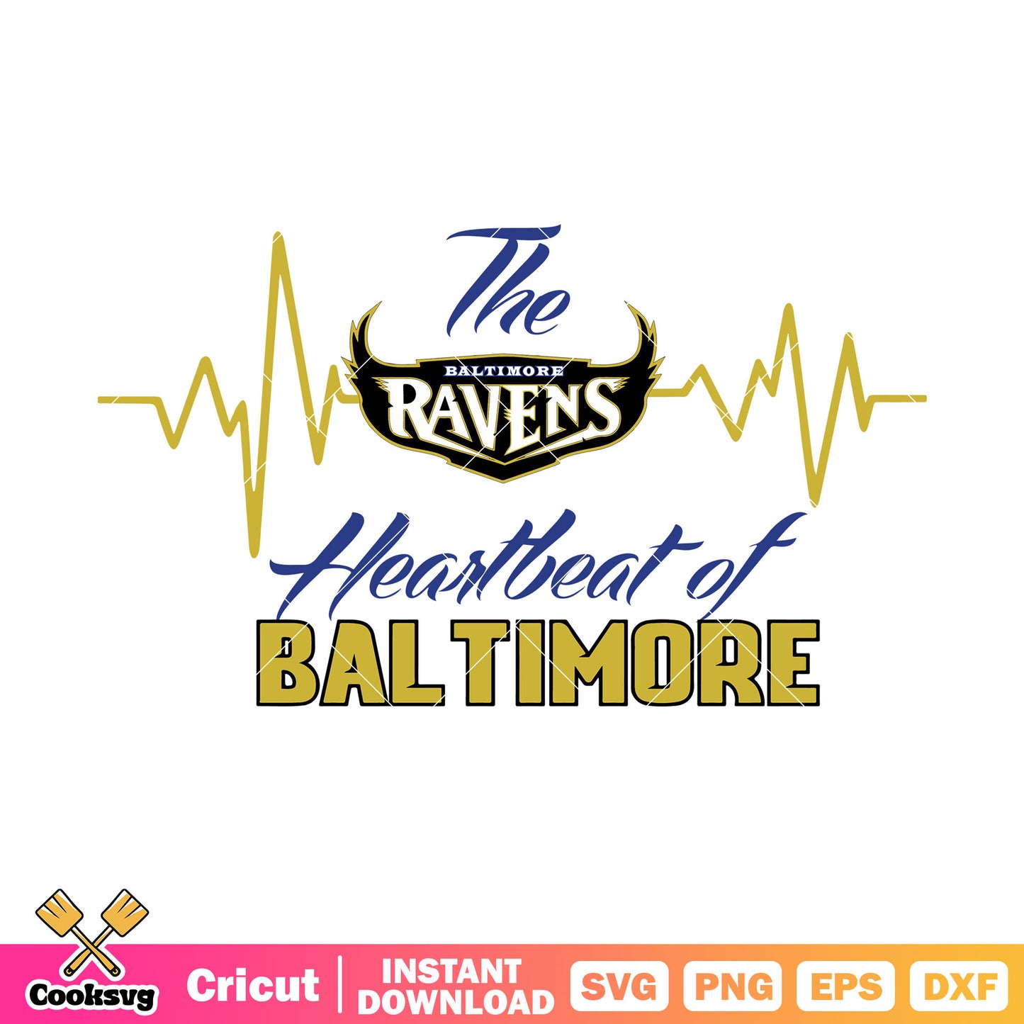 The heartbeat of baltimore svg. nfl ravens svg, baltimore ravens svg