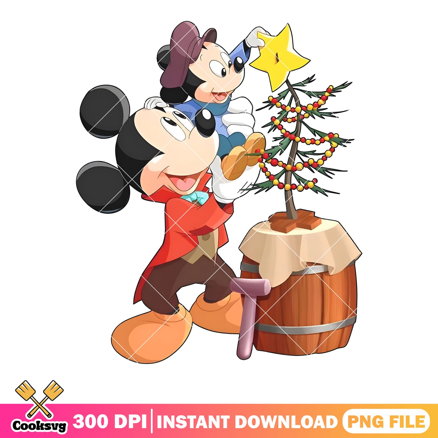 The mickey and his son xmas png, mickey mouse png, merry christmas png