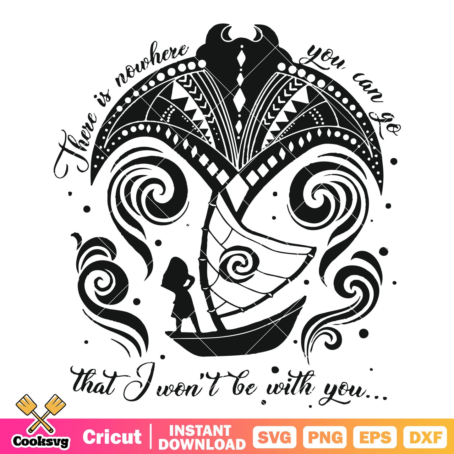There is nowhere you can go disney svg, Retro Moana Svg