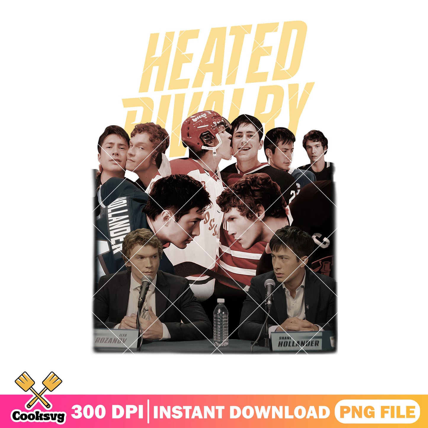 The romance rivalry poster png, Ilya Rozanov shirt png, heated rivalry png