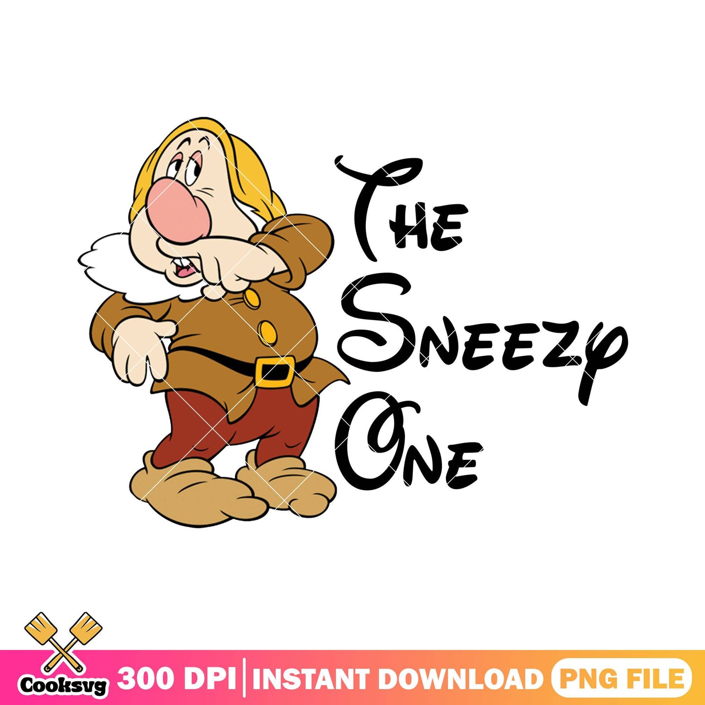 The sneezy one black png, snow white png, snow white dwarfs png