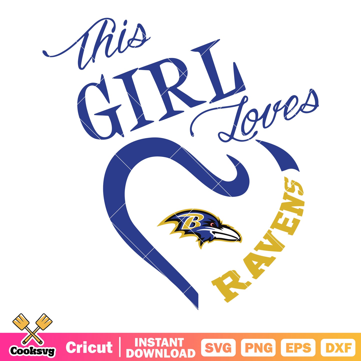 This girl loves ravens svg. baltimore ravens svg, afc north svg