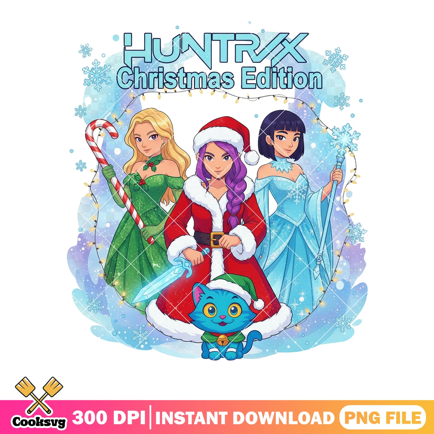 Three princess christmas png, mira huntrix png, kpop demon hunters png