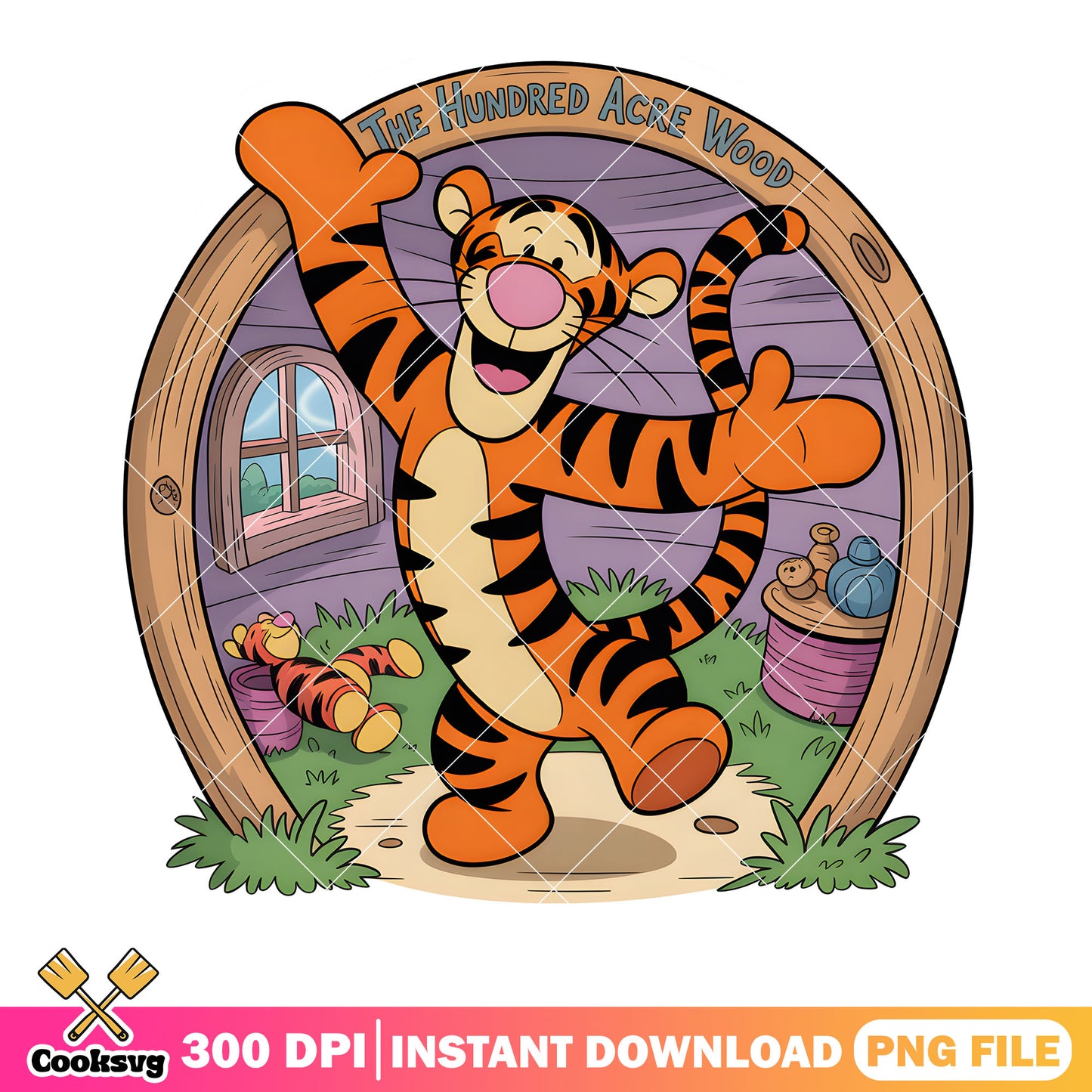 Tiger acre wood poster png, disney tiger png, winnie the pooh tiger png