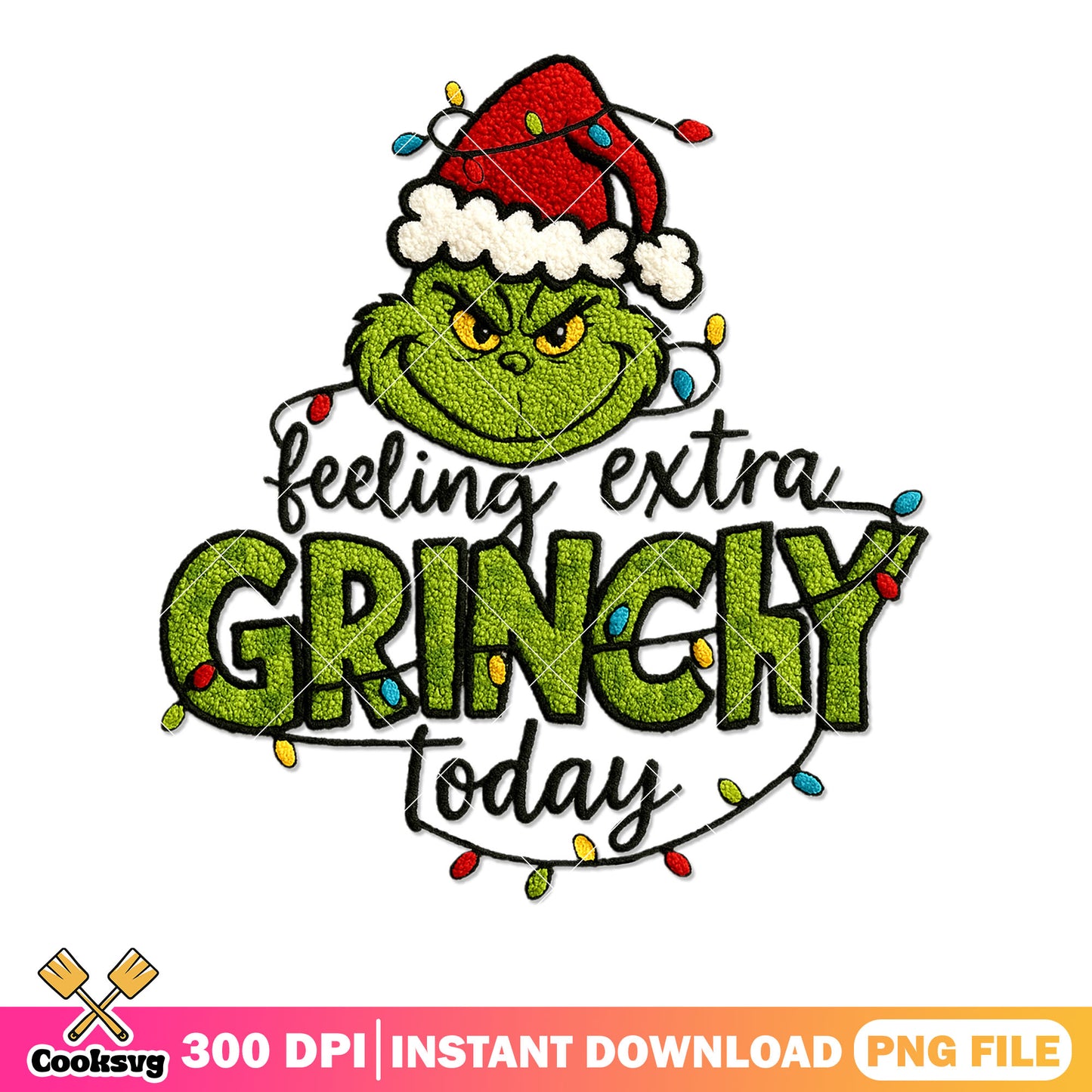 Too much grinchy for a day png, the grinch png, santa hat png