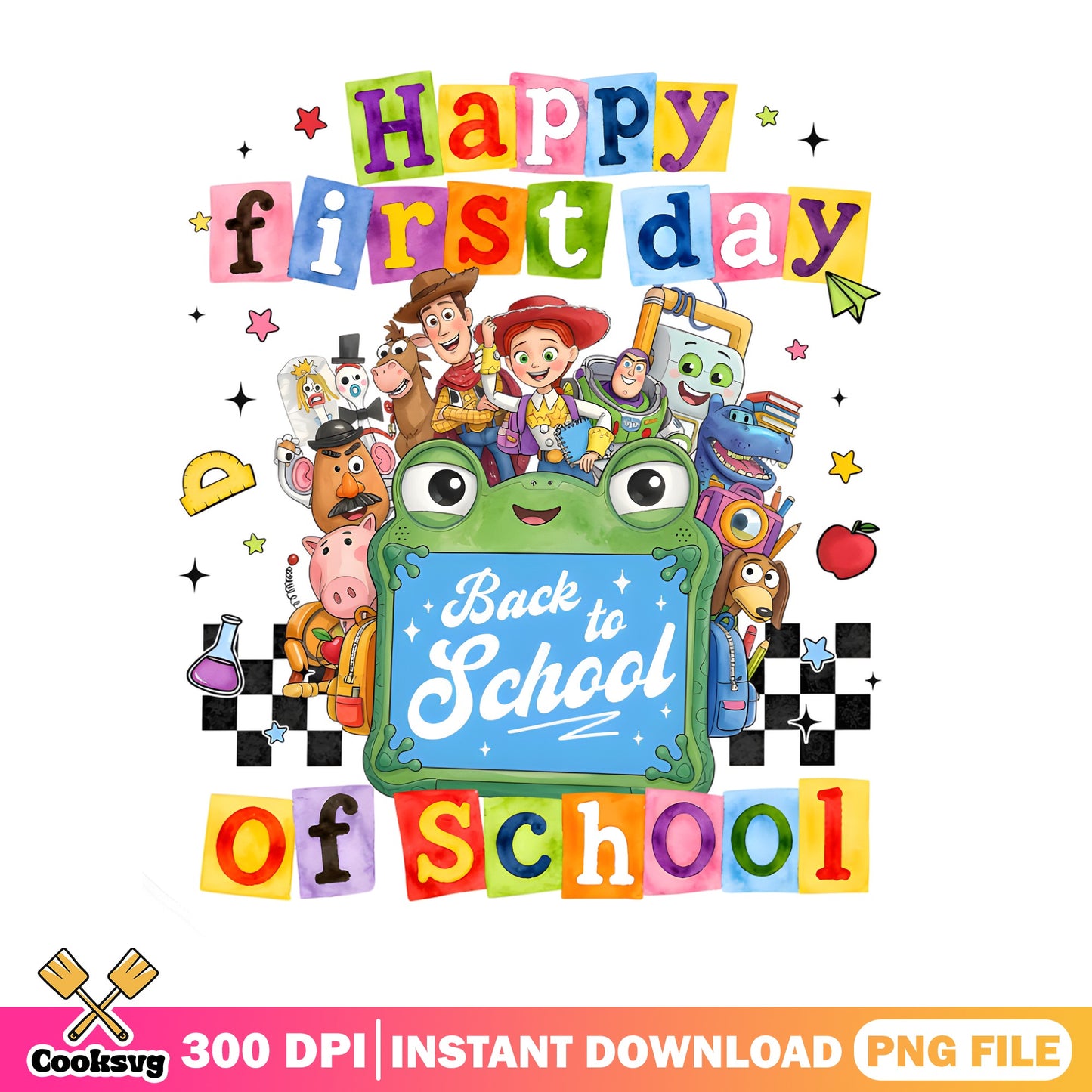 Toy Story Back To School PNG, First Day Of School PNG, Disney PNG