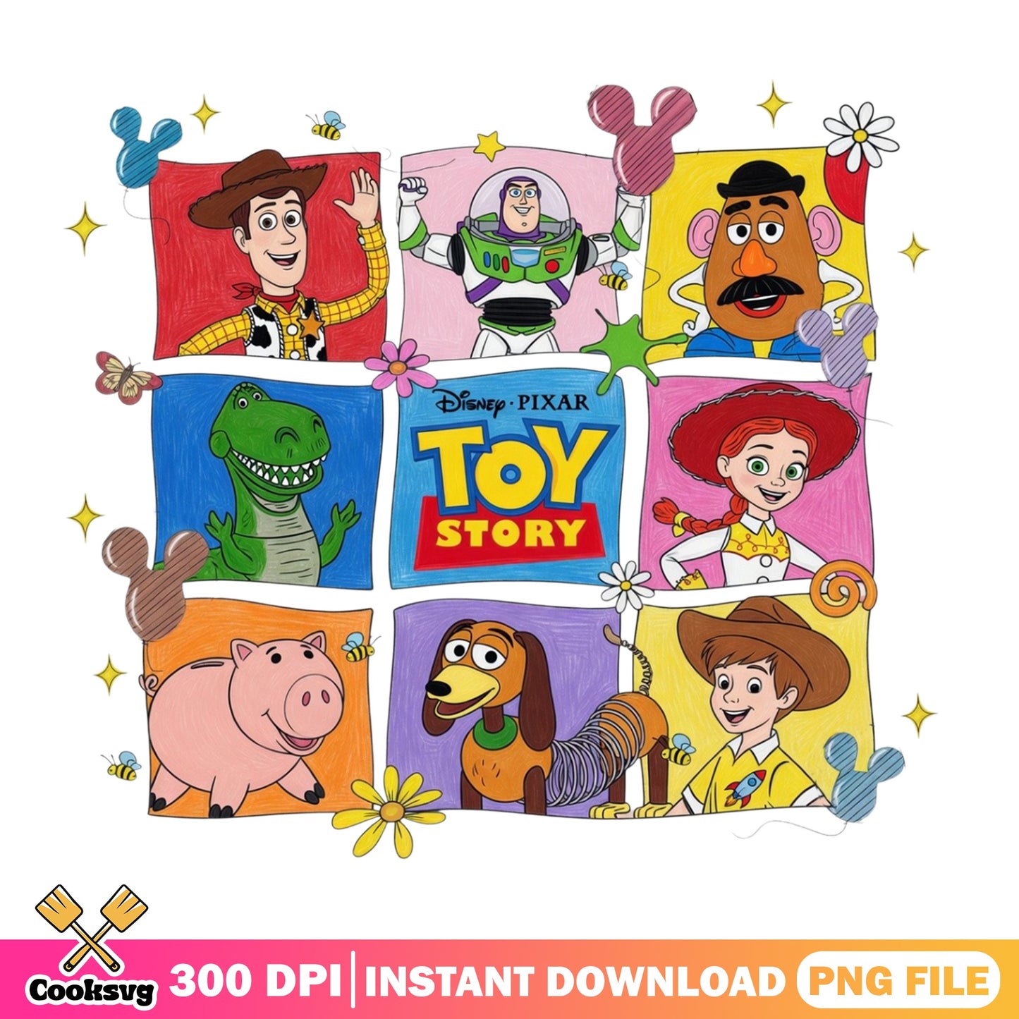 Toy Story Characters Bundle PNG, Disney Pixar PNG, Woody PNG