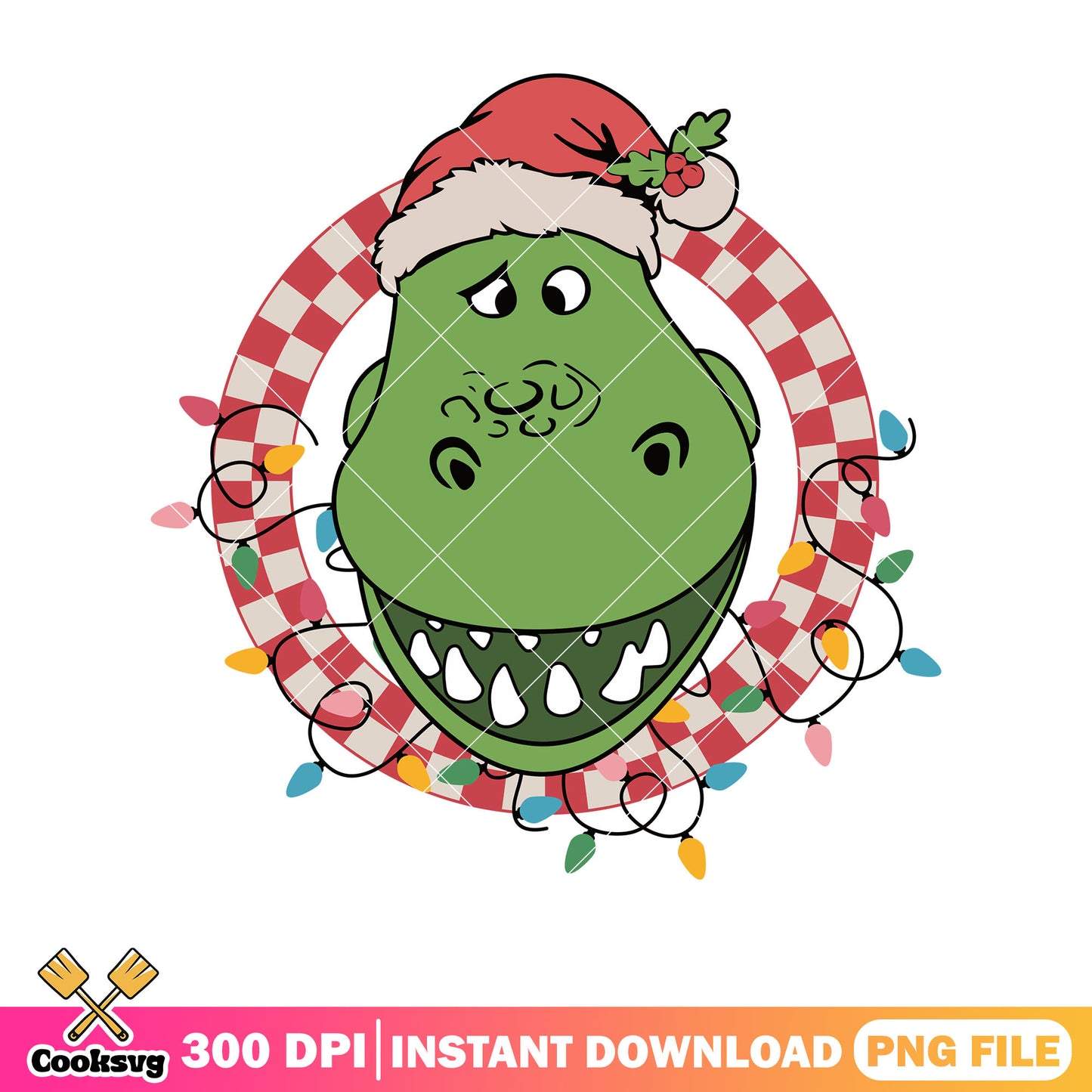 Toy story rex christmas hat png