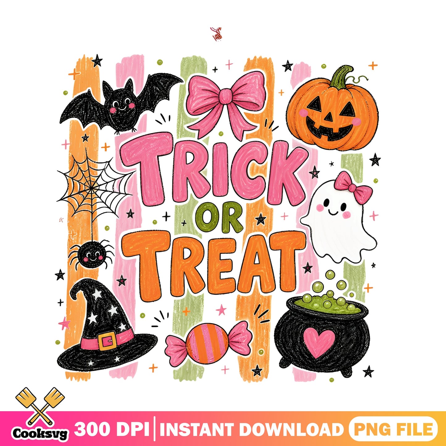 Trick Or Treat Halloween PNG, Cute Ghost Pumpkin PNG, Halloween PNG