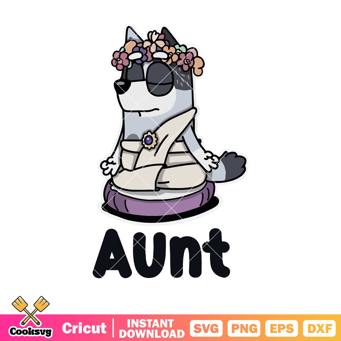 Trixie aunt bluey dog cartoon svg, bluey costume svg, bluey episodes svg