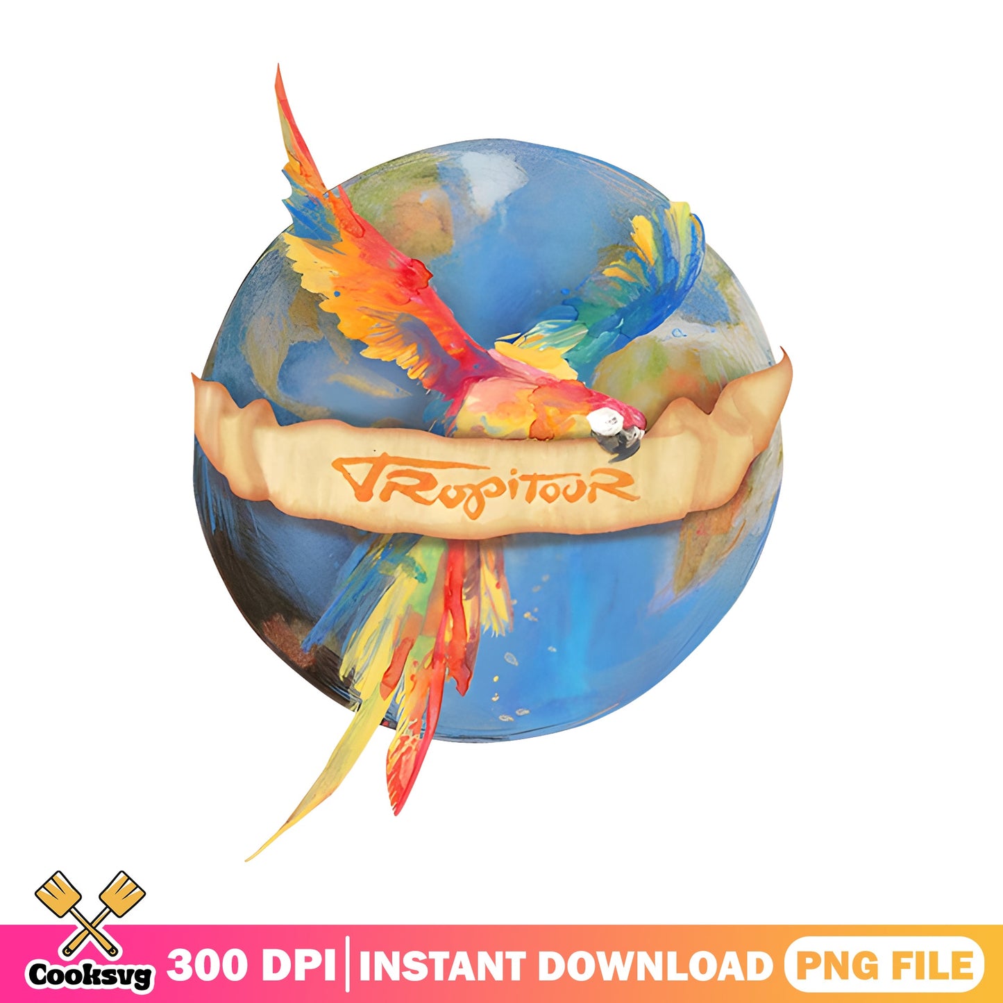 Tropitour Parrot Globe PNG, Tropical Bird World PNG, Summer PNG