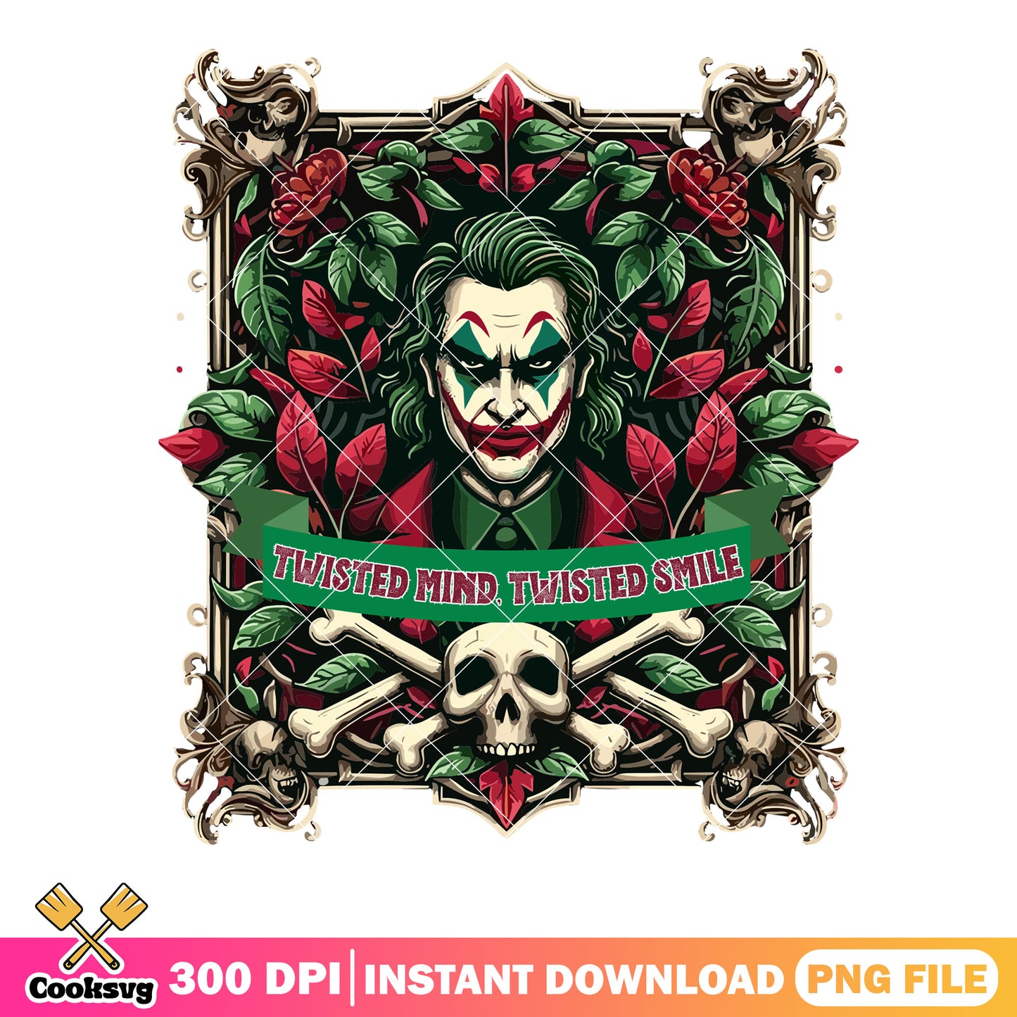 Twisted mind twisted smile png, joker png, halloween scary png