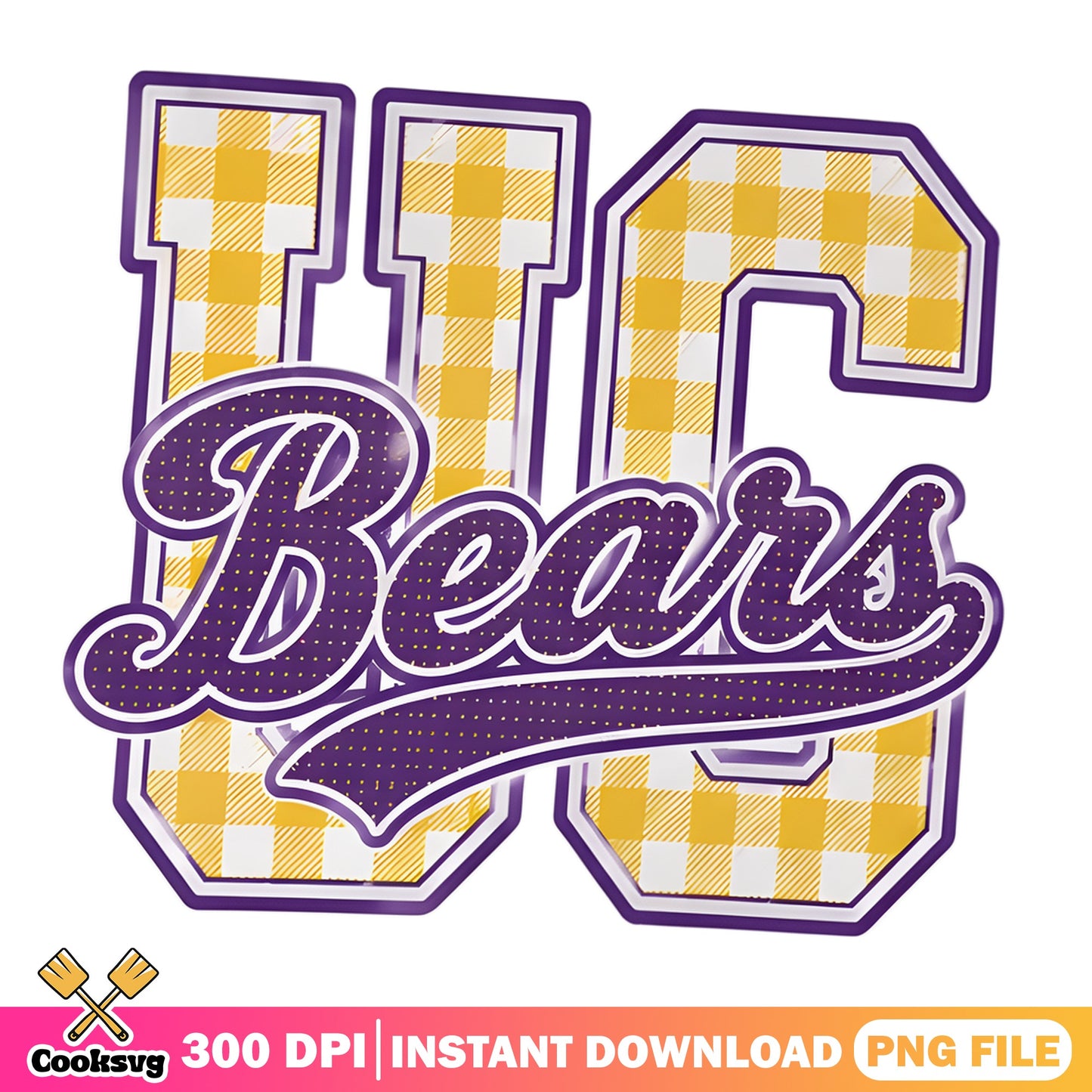 UC Bears PNG, Bears Football Plaid PNG, School Spirit PNG