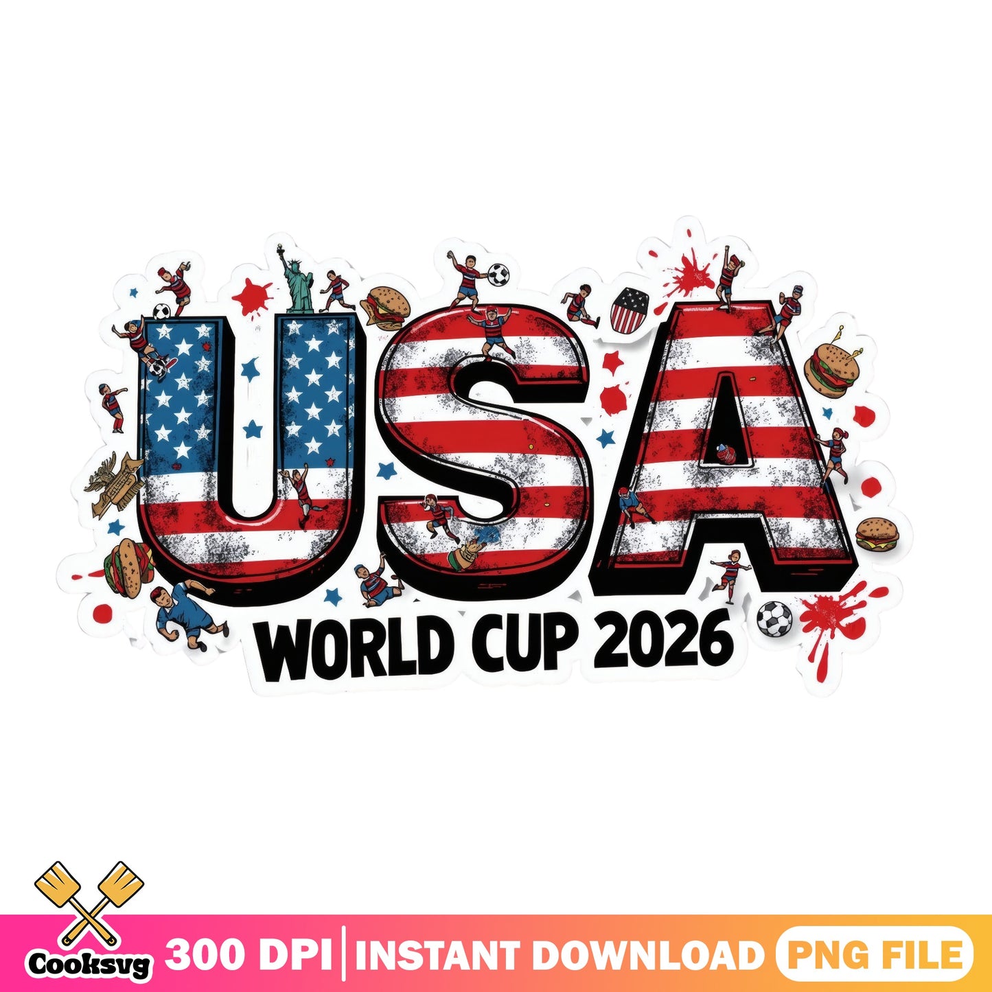 USA World Cup 2026 PNG, Soccer American Flag PNG, Football PNG