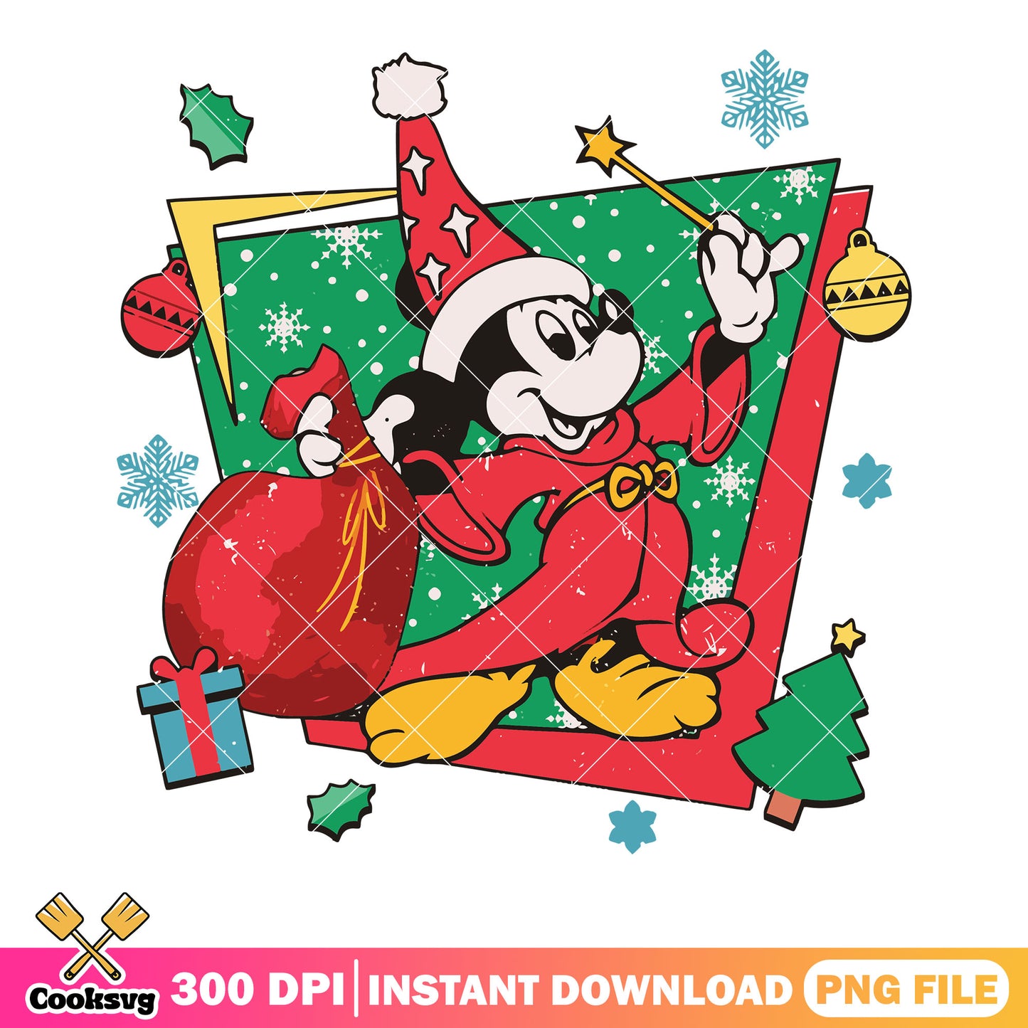 Um ba la mickey png, christmas poster png, mickey mouse png