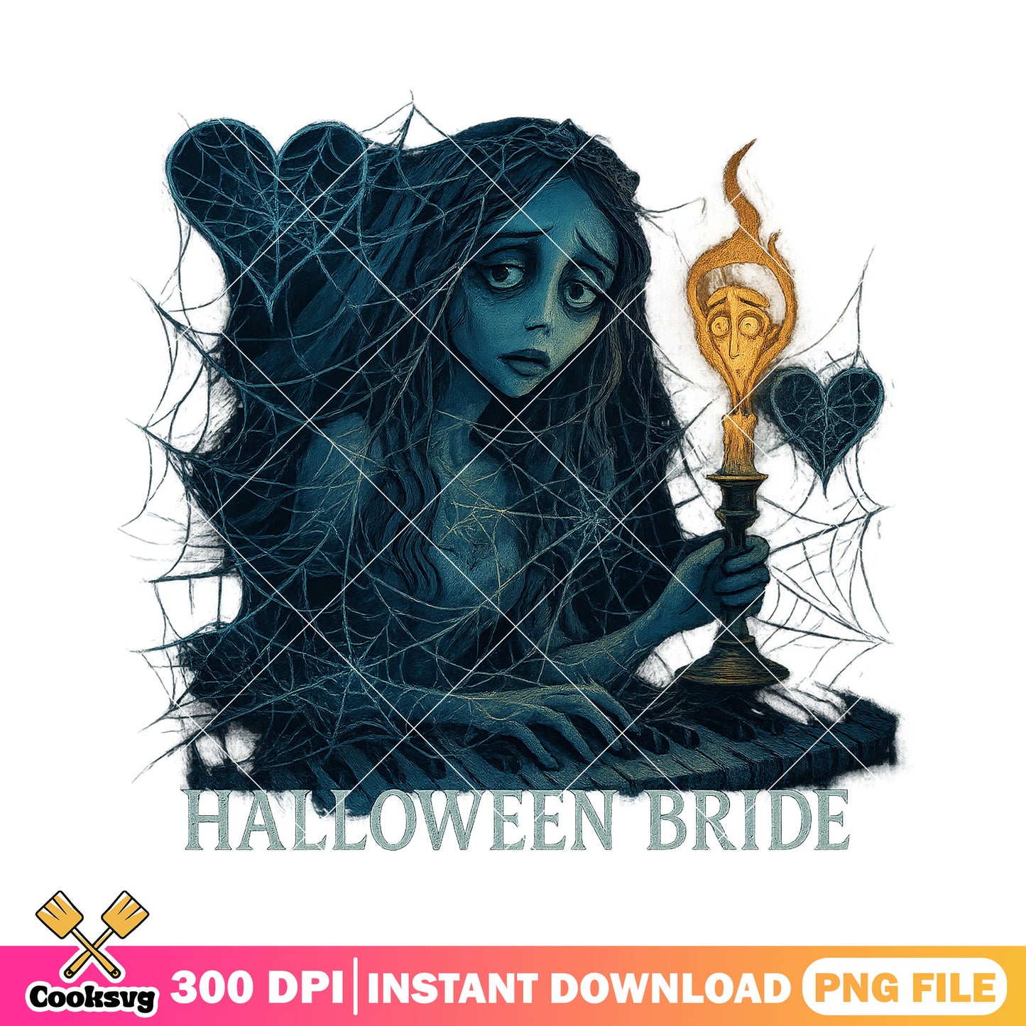 Undead bride drawing png, bride cartoon png, horror cartoon png
