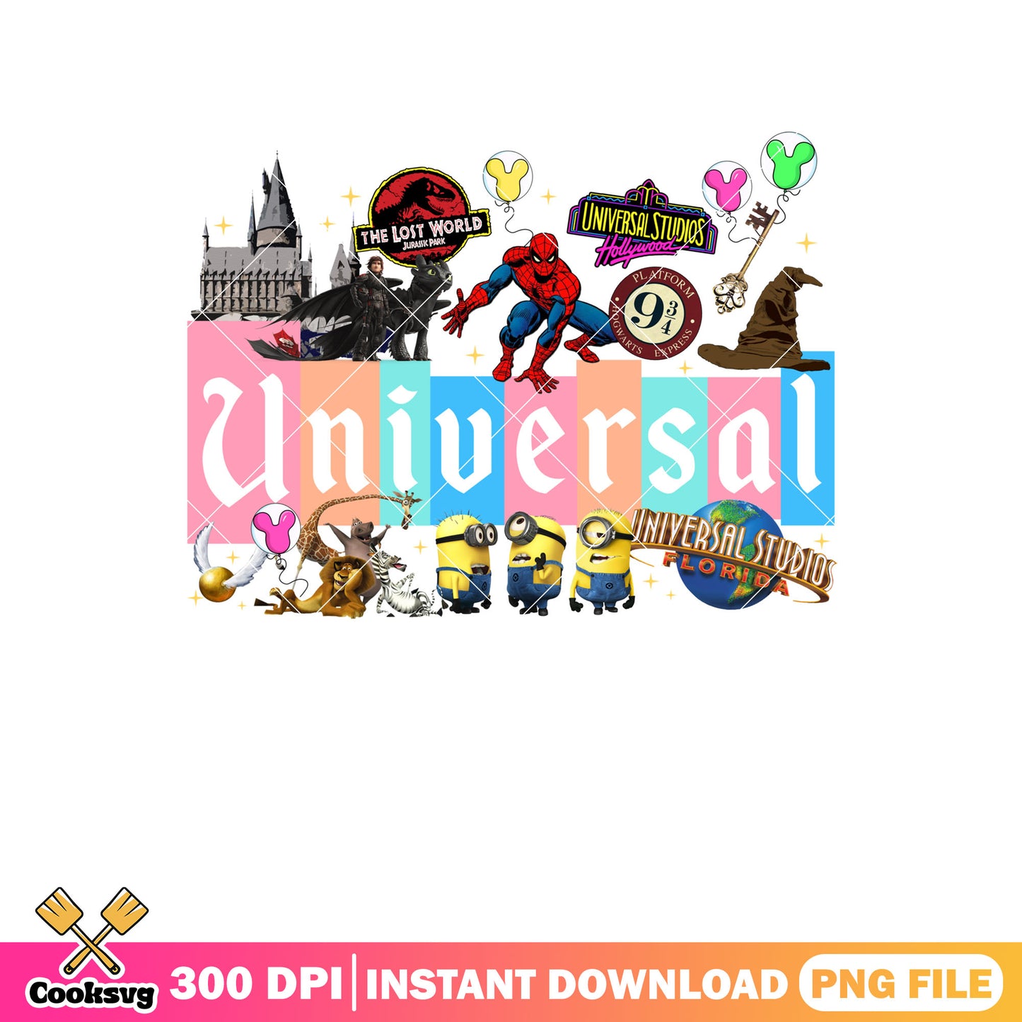 Universal studios characters png, cartoon characters png, universal studios png
