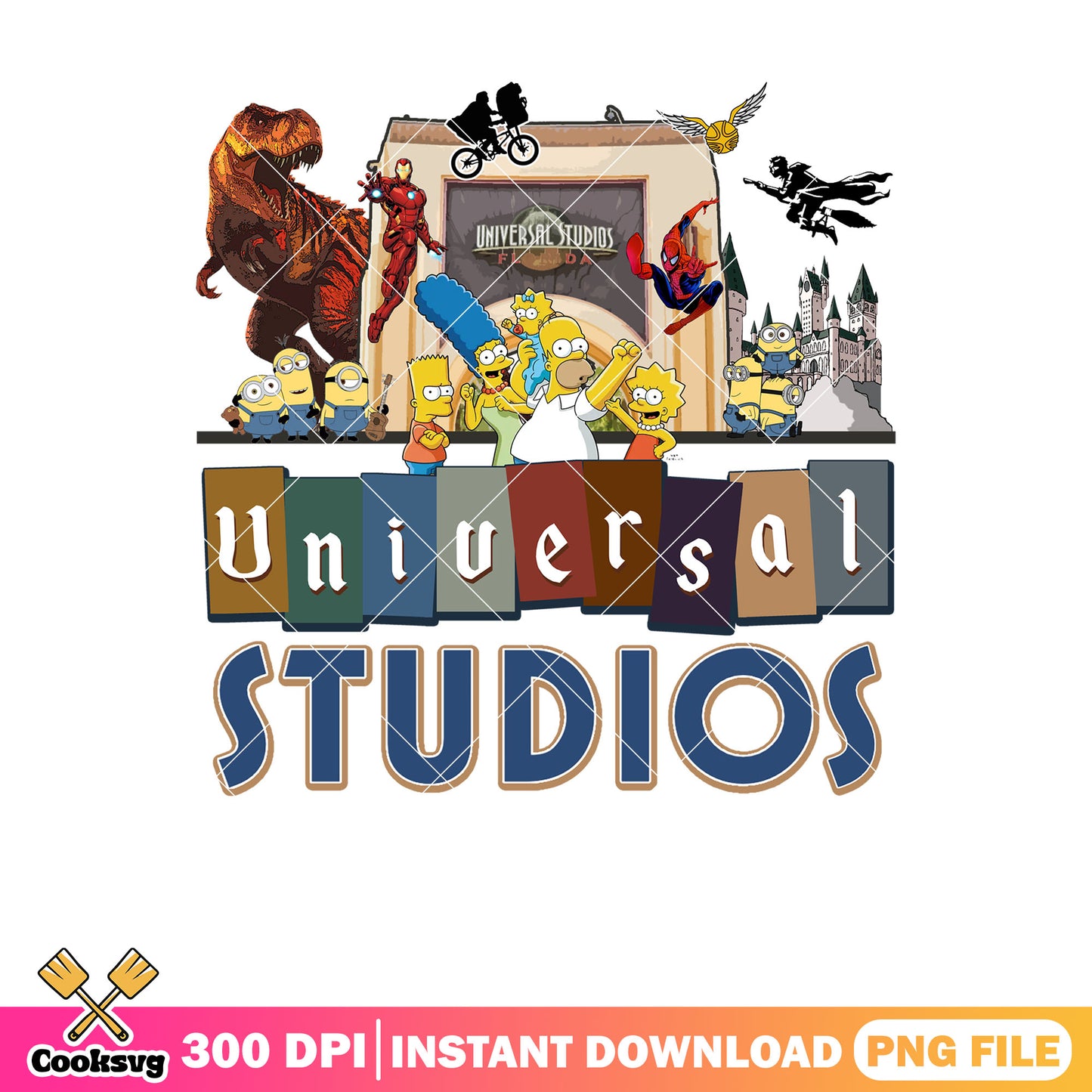 Universal studios simpson png, simpson family png, disney studios png