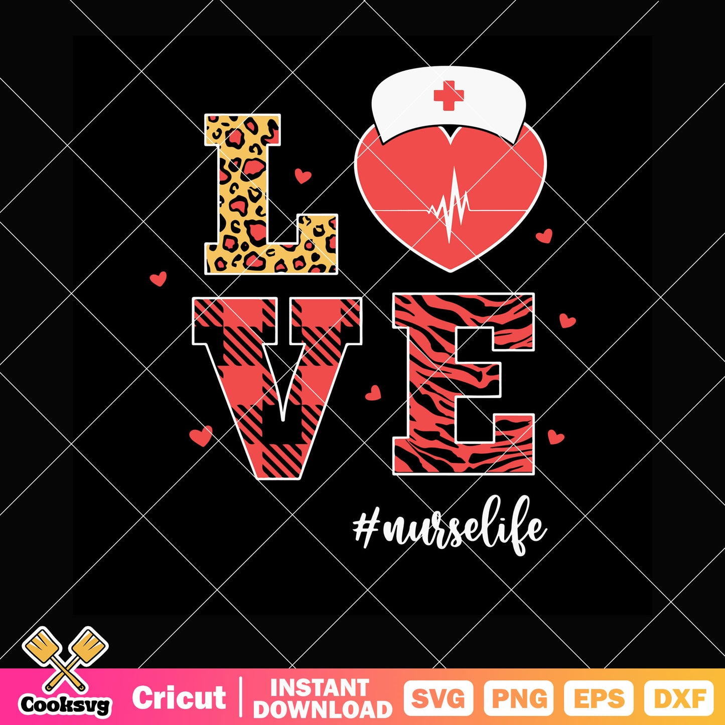 Valentine love nurse life svg, nurse life svg, nurse valentine svg