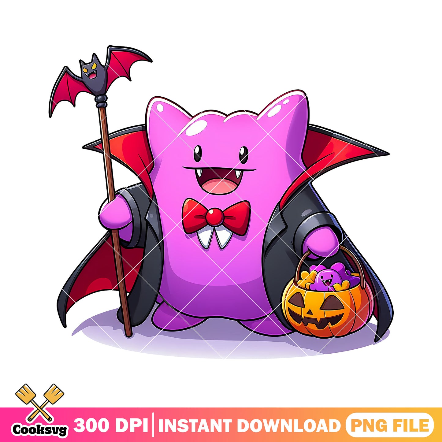 Vampire blob cute png, pokemon custome png, halloween movie png