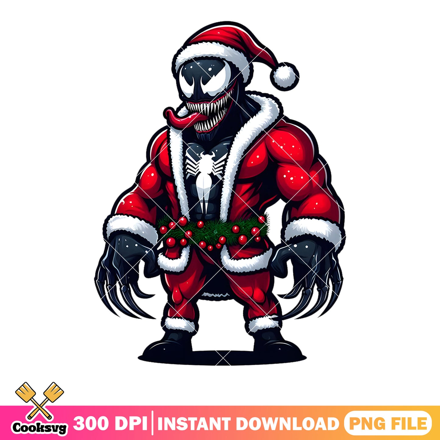 Venom claws muscle png, santa costume funny png, batman ugly png