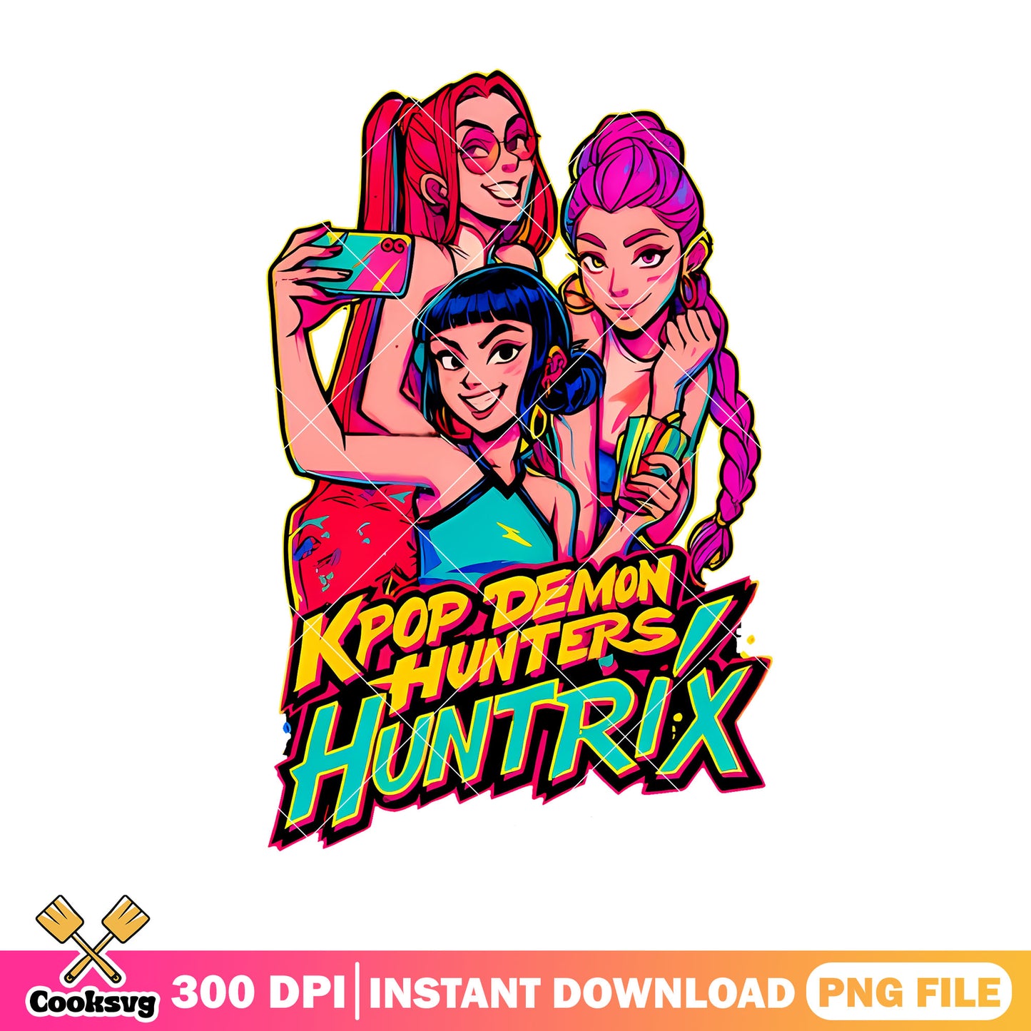 Vibrant huntrix band png, huntrix kpop png, kpop huntrix png