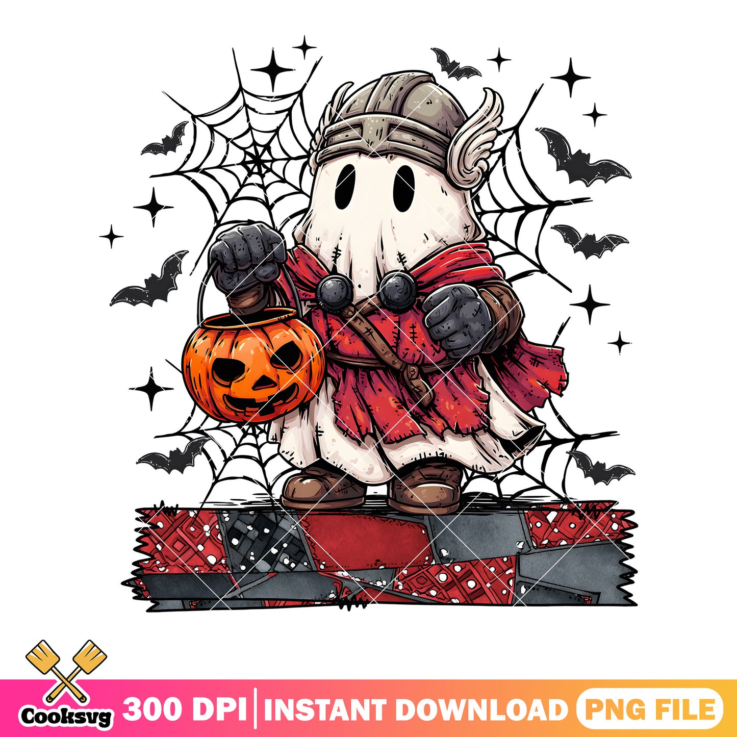 Viking Ghost Halloween png, spooky costumes png, jack o lantern png