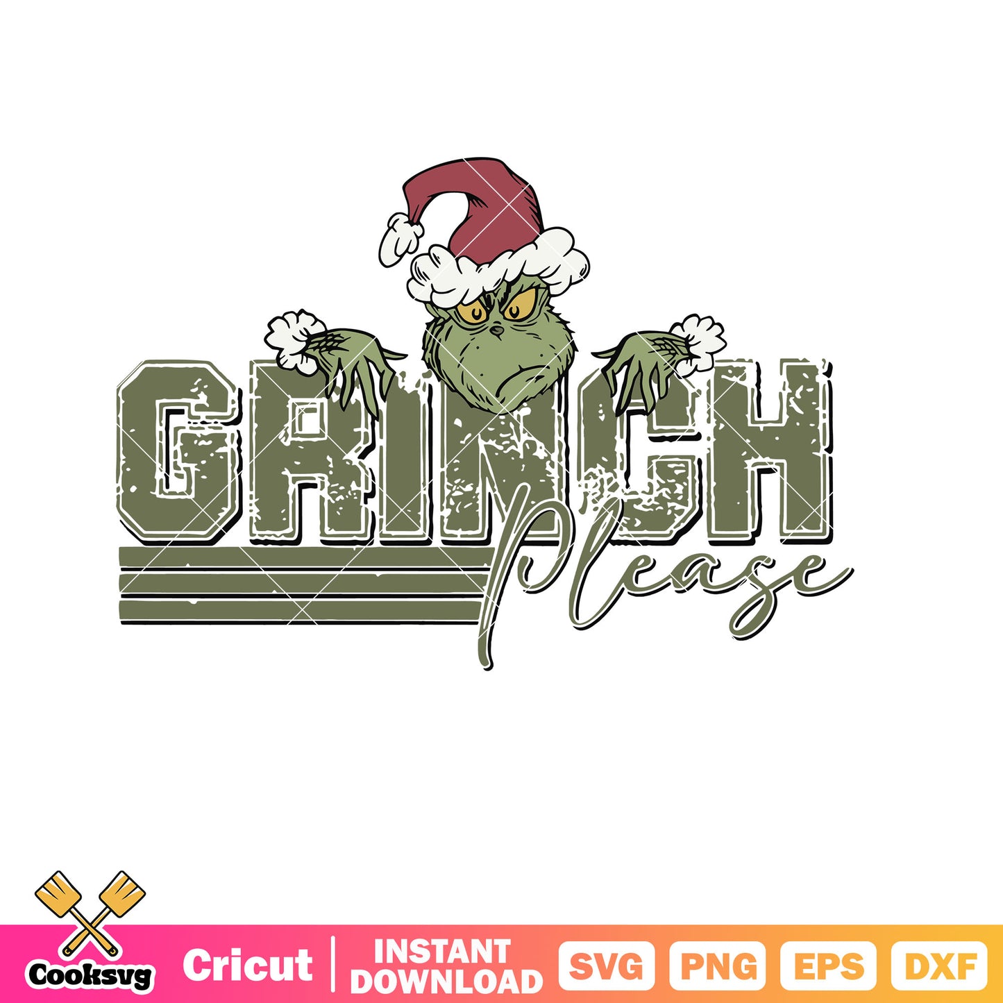 Vintage Grinch Please Santa Hat christmas svg, vintage grinch svg, christmas santa svg