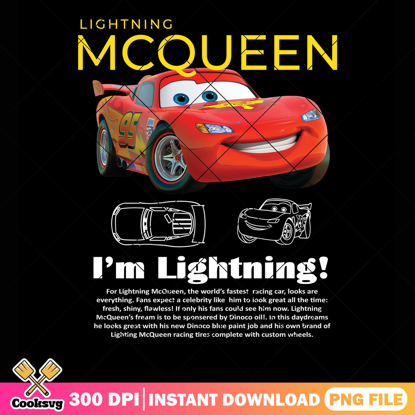Vintage style png, red car png, disney movie png