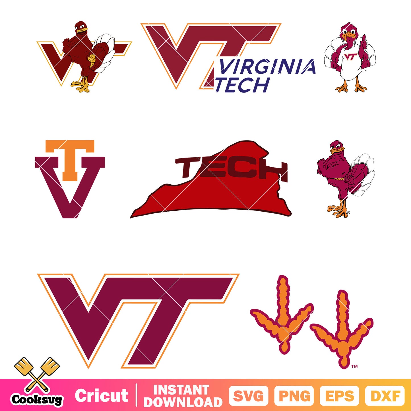 Virginia Tech Hokies Ncaa logo bundle svg, Virginia Tech Hokies svg