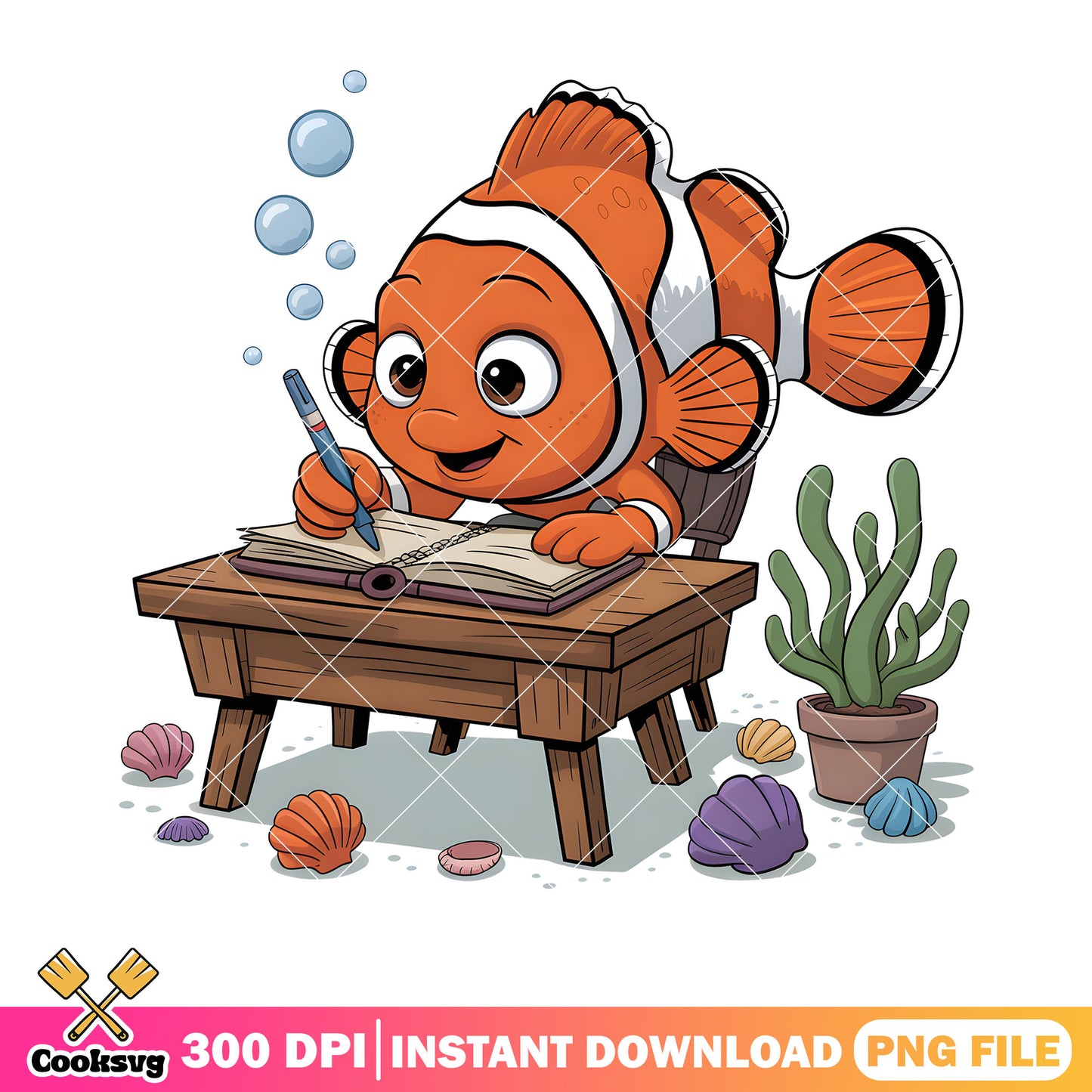 When clown fish nemo study png, nemo fish png, disney finding nemo png