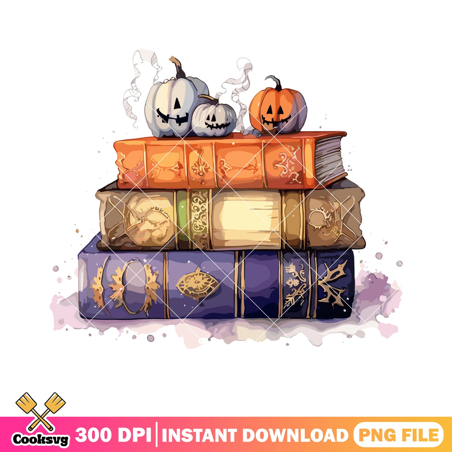 White wicker pumpkin png, Ancient book png, halloween scary png
