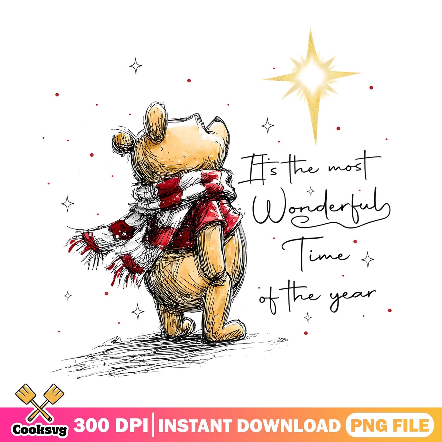 Winnie The Pooh Christmas PNG, Disney Christmas PNG, Holiday PNG