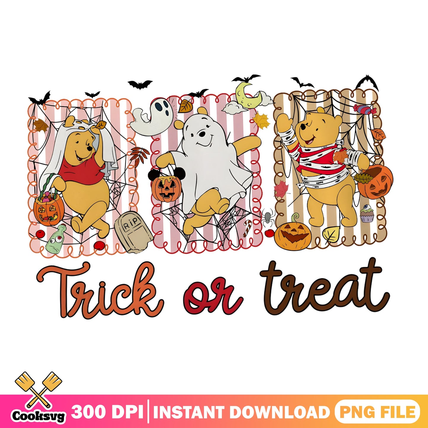 Winnie The Pooh Halloween PNG, Trick Or Treat PNG, Disney PNG