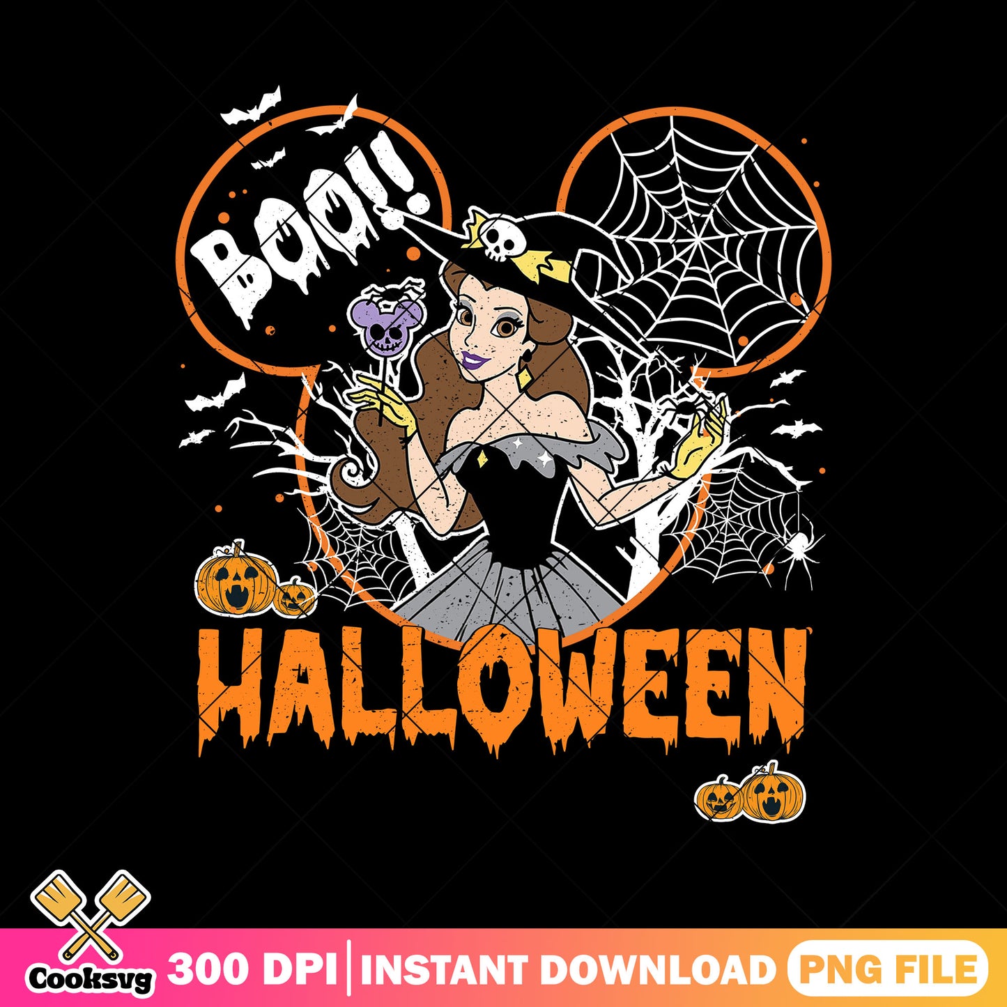 Witch belle halloween png, halloween cute png, cartoon disney png