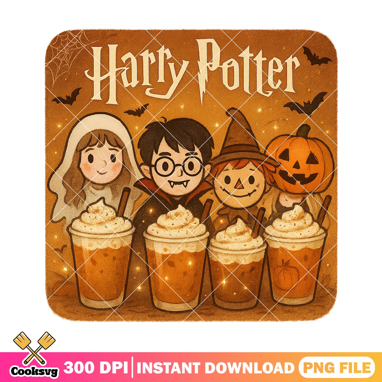 Wizards and ghouls png, harry potter halloween png, halloween fun png