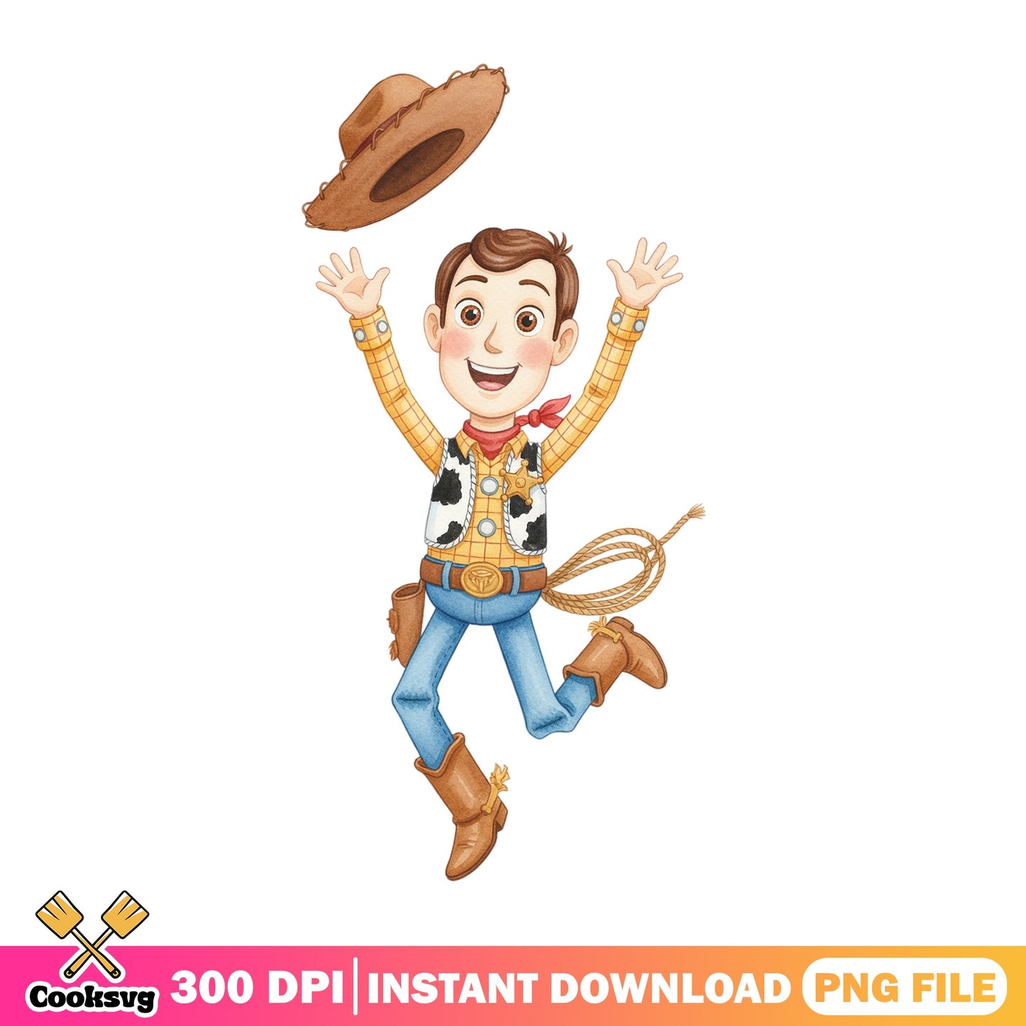 Woody Toy Story PNG, Disney Pixar Clipart, Cowboy Character PNG