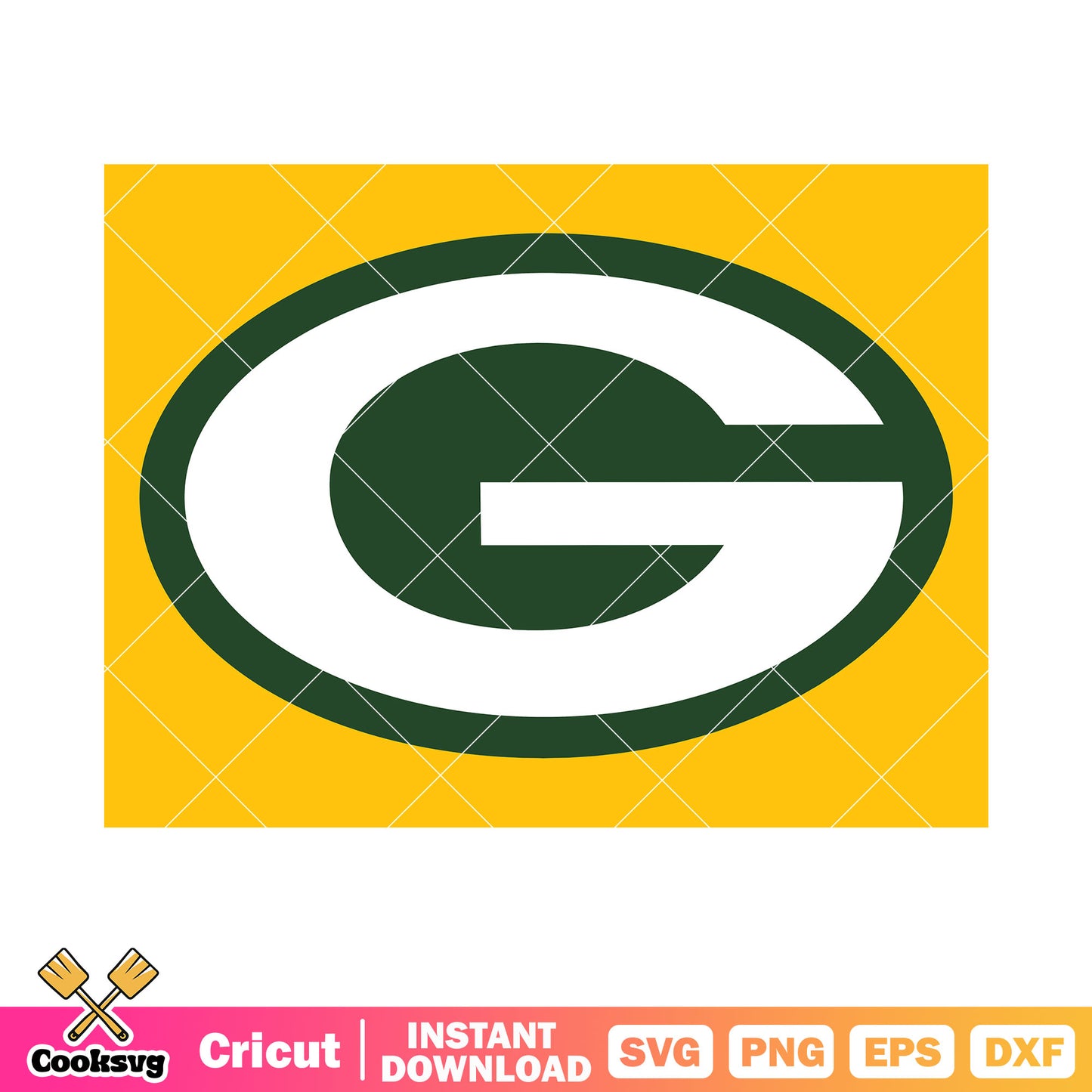 Yellow background G packer svg, AFC svg, Green Bay Packers svg