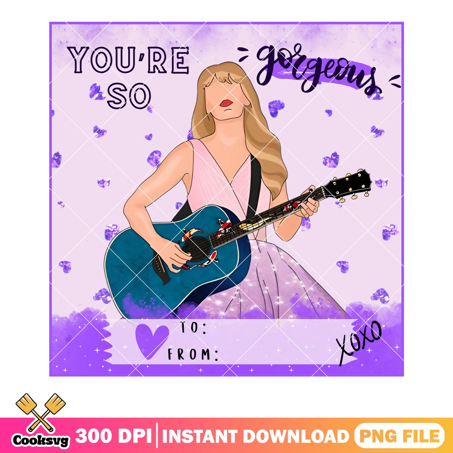 You re so gorgeous valentine png, valentine stamp png, taylor swift png