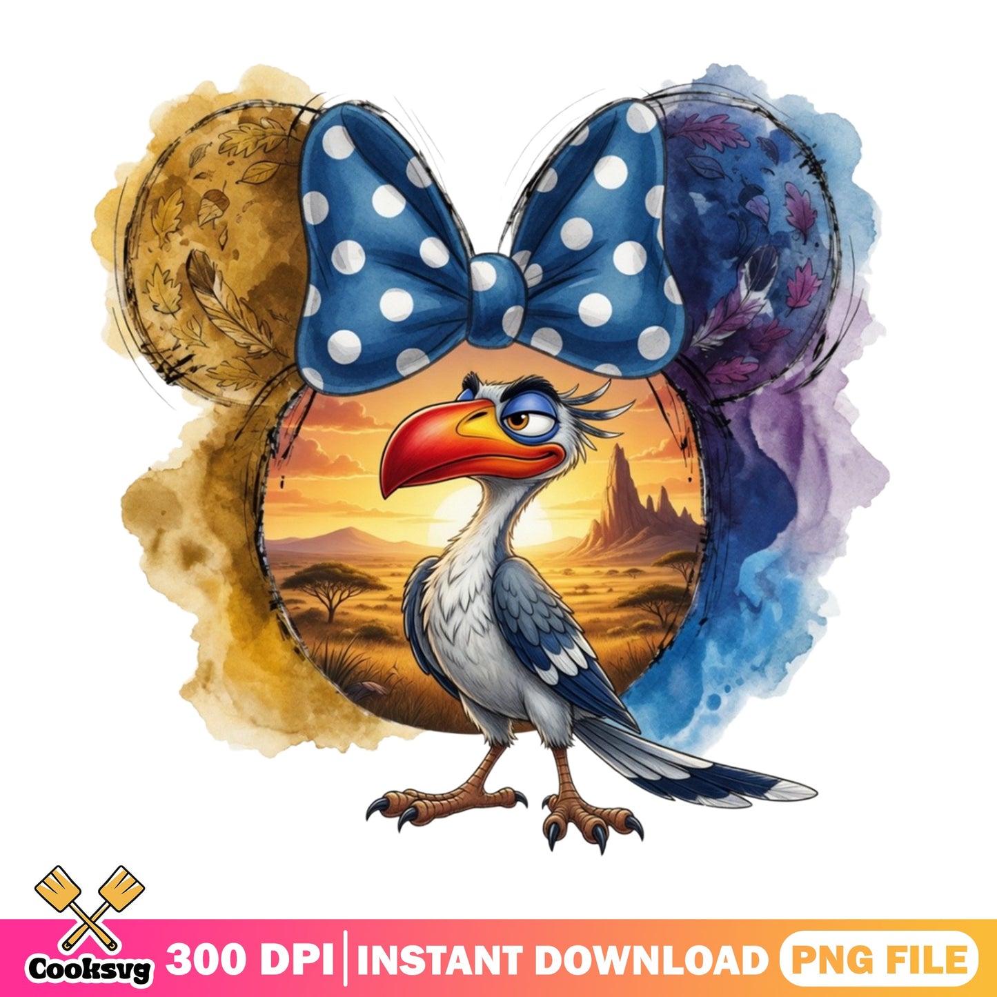 Zazu Lion King Disney PNG, Mickey Ears Bow PNG, Disney Animal PNG