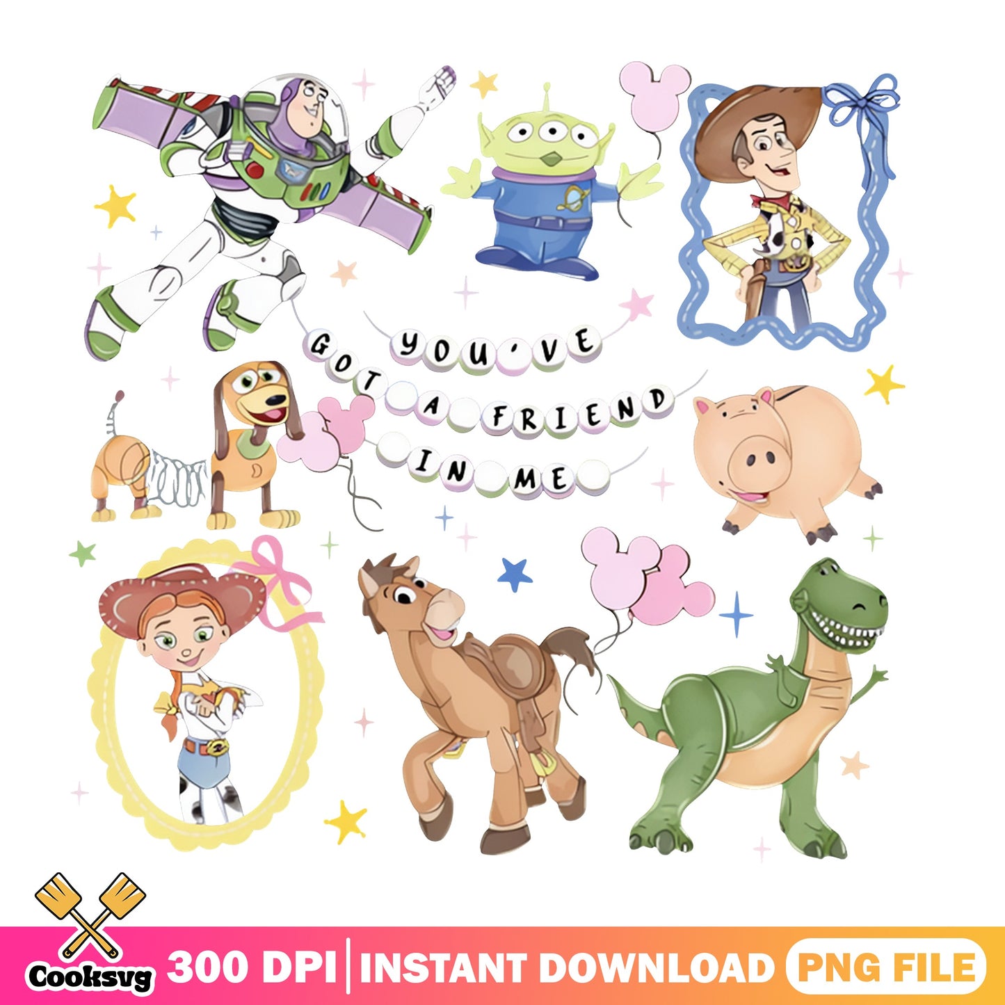 Toy Story Characters Bundle PNG, Woody Buzz Lightyear PNG, Disney PNG