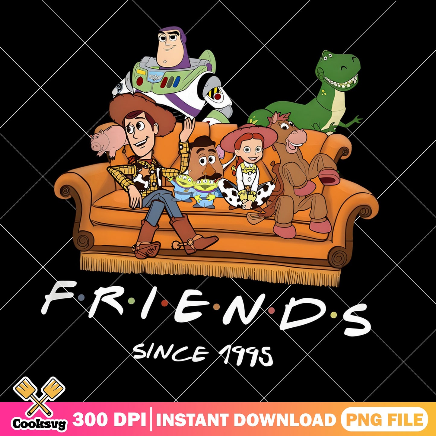 Toy Story Friends Since 1995 PNG, Woody Buzz PNG, Disney PNG