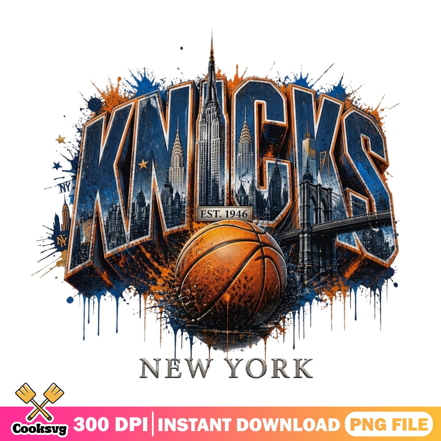 New York Knicks Basketball PNG, NBA Team Shirt PNG, Knicks PNG