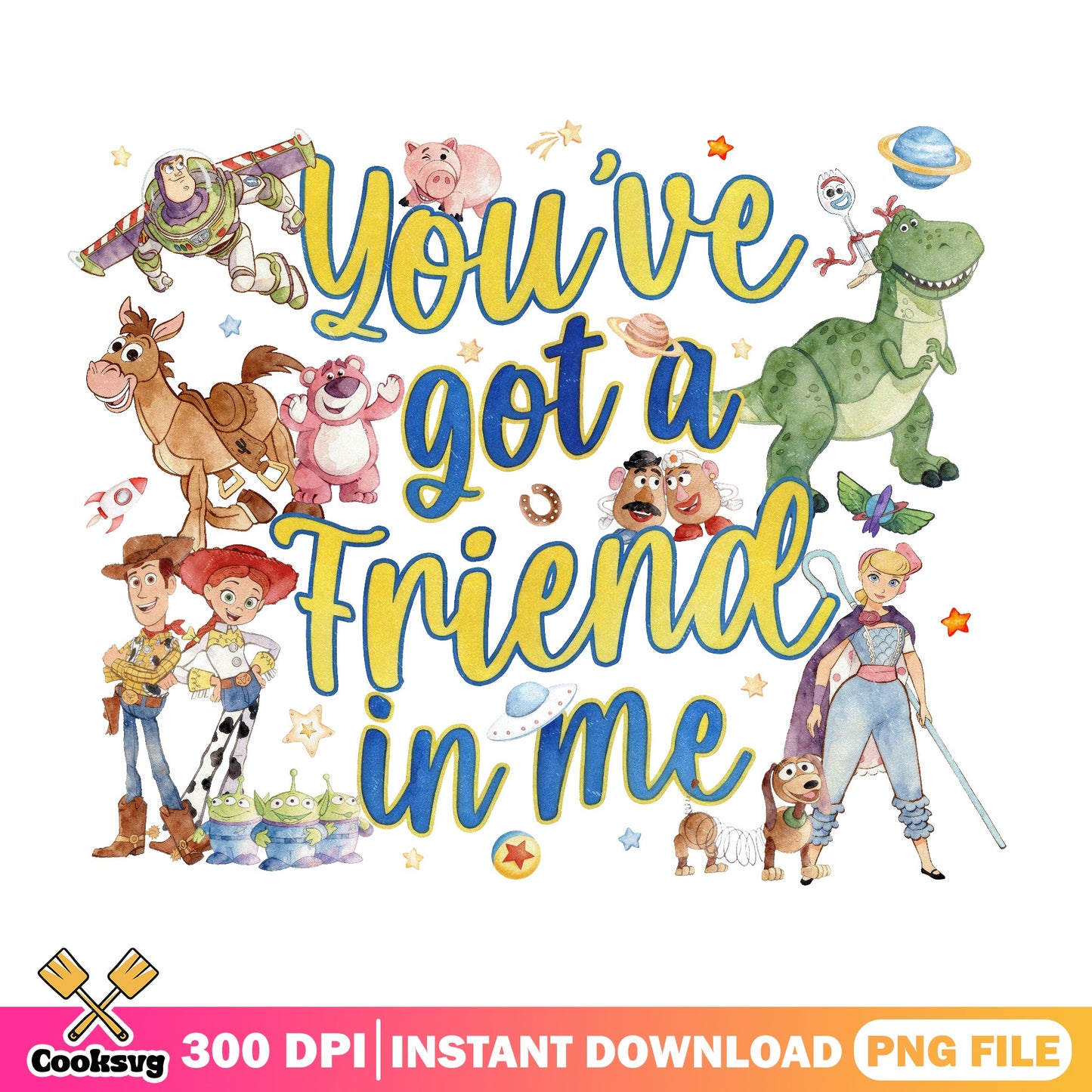 Toy Story You've Got A Friend In Me PNG, Woody Buzz PNG, Disney PNG