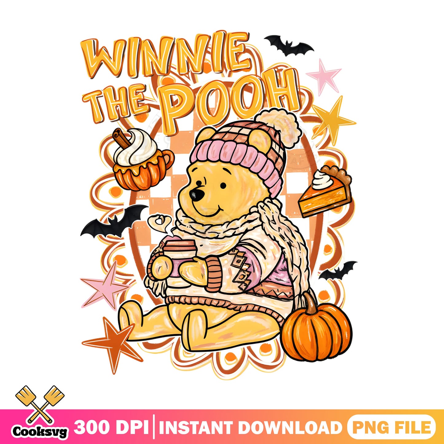 Winnie The Pooh Halloween PNG, Fall Pumpkin PNG, Disney PNG