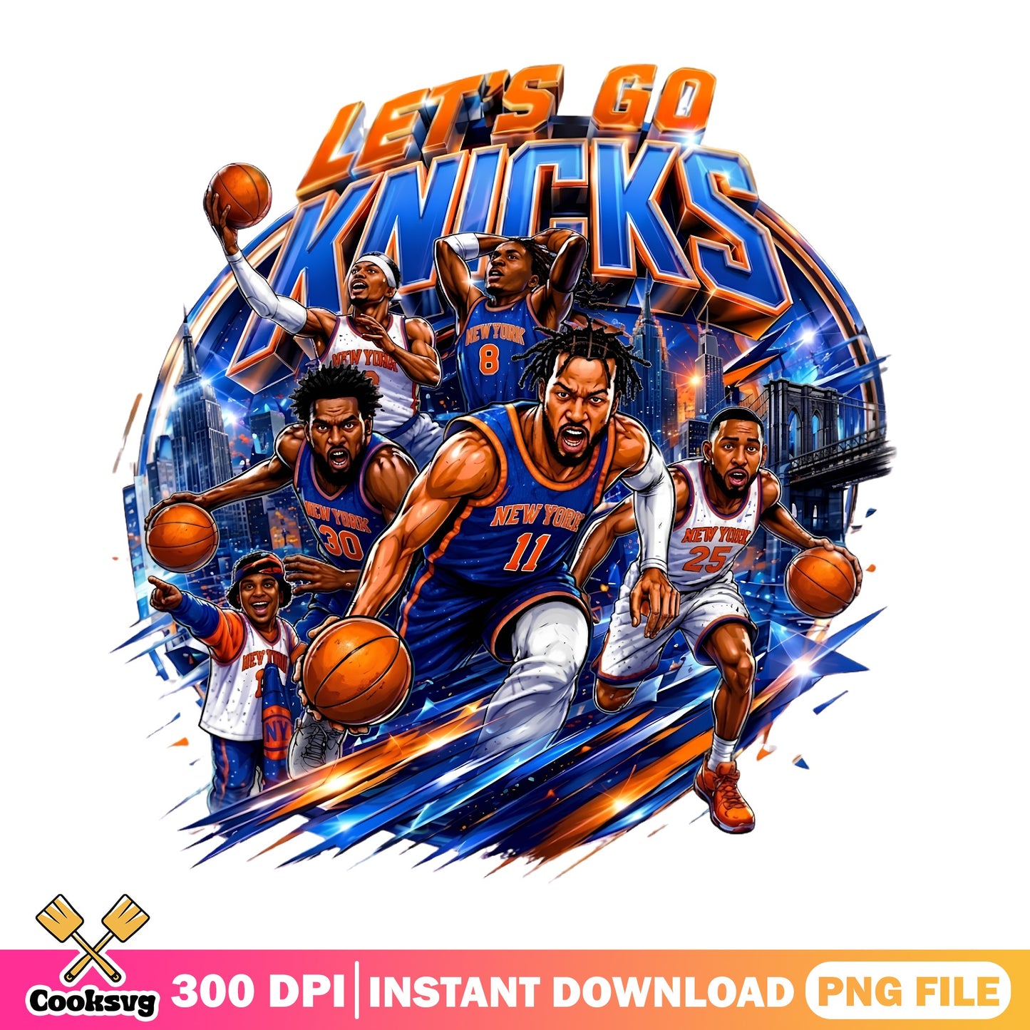 Lets Go Knicks PNG, New York Knicks Basketball PNG, NBA PNG