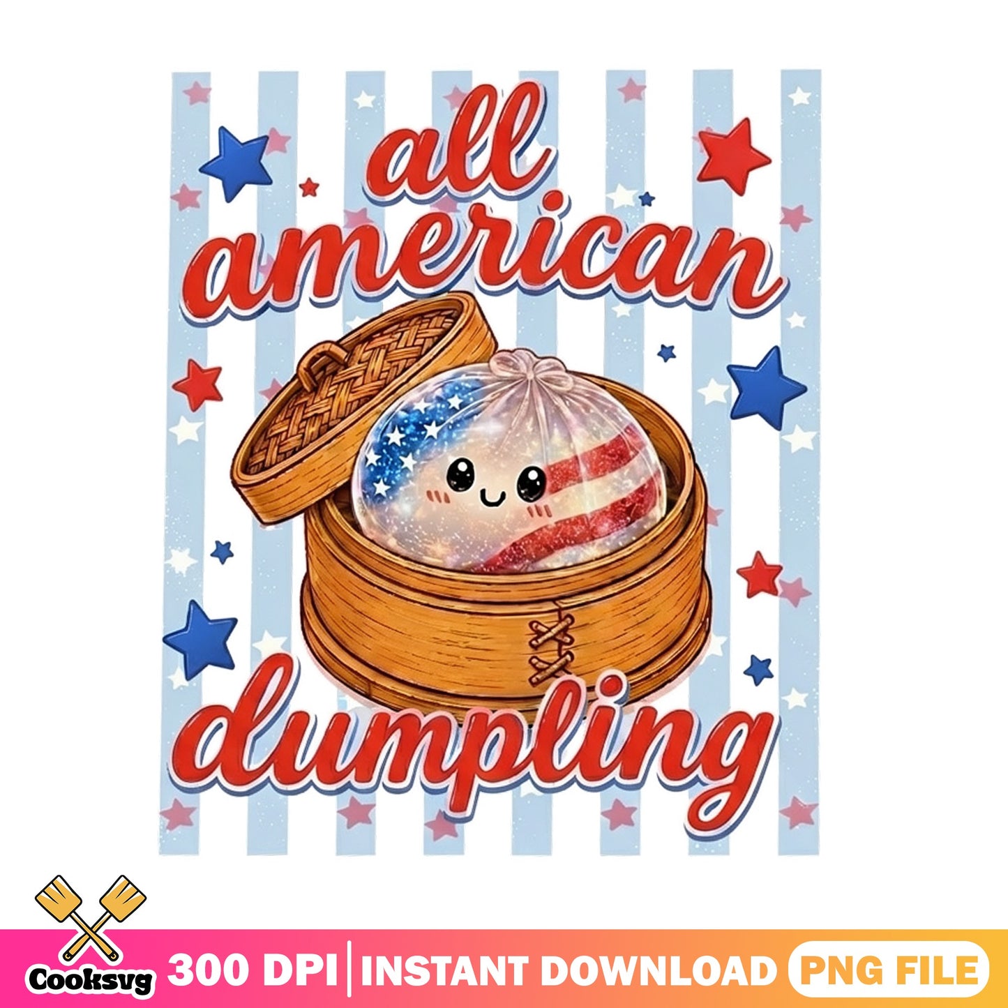 All American Dumpling PNG, 4th Of July PNG, Patriotic PNG