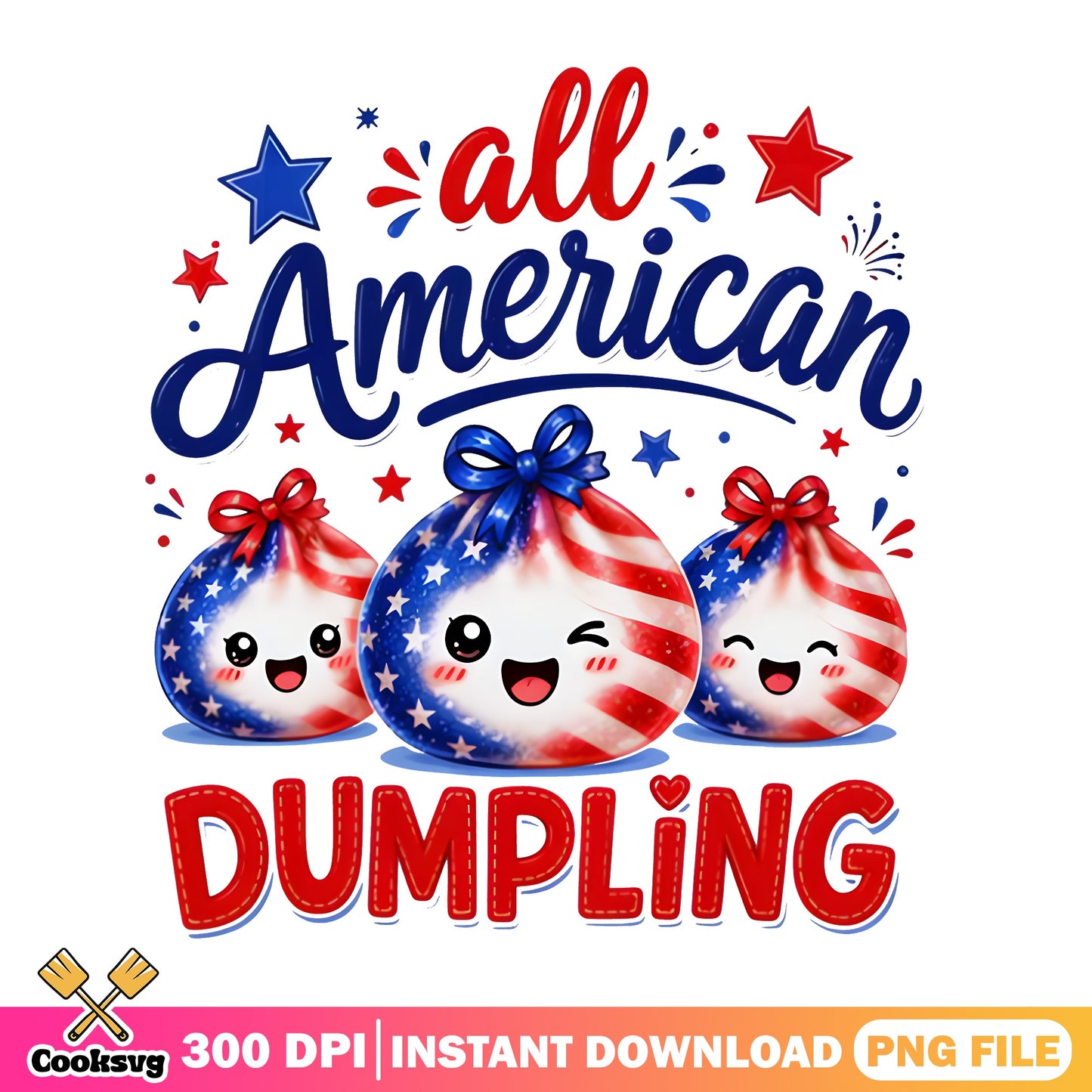All American Dumpling PNG, 4th Of July PNG, Patriotic PNG