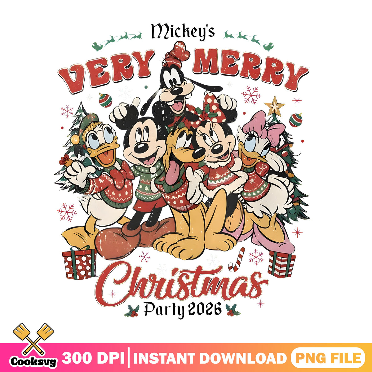 Mickey's Very Merry Christmas Party PNG, Ugly Sweater PNG, Goofy PNG